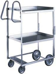 Ergonomic Utility Cart: 44-3/8″ OAH, Stainless Steel Stainless Steel, 2 Shelves