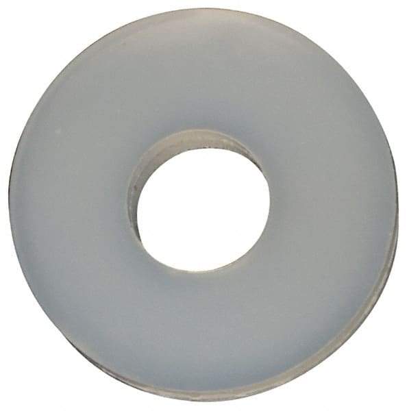 Made in USA - #2 Screw, Grade 6/6 Nylon Standard Flat Washer - 2.29mm ID x 1/4" OD, 0.81mm Thick - Best Tool & Supply