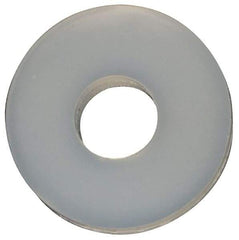 Made in USA - #2 Screw, Grade 6/6 Nylon Standard Flat Washer - 2.29mm ID x 1/4" OD, 0.81mm Thick - Best Tool & Supply