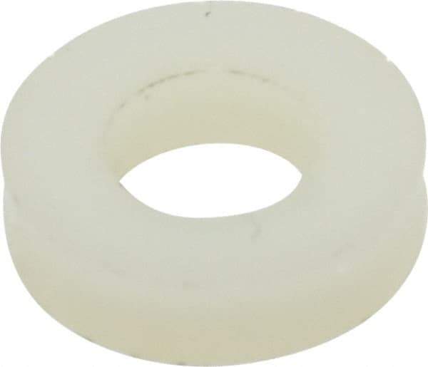 Made in USA - 1/4" Screw, Grade 6/6 Nylon Standard Flat Washer - 6.53mm ID x 1/2" OD, 3.18mm Thick - Best Tool & Supply