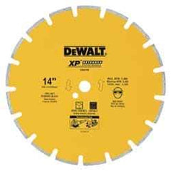 DeWALT - 14" Diam, 1" Arbor Hole Diam, Wet & Dry Cut Saw Blade - Diamond-Tipped, Standard Round Arbor - Best Tool & Supply