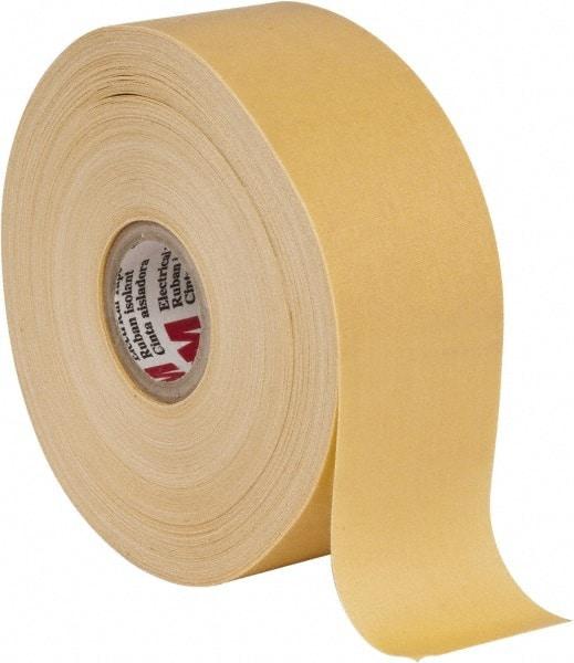 3M - 1-1/2" x 110', Yellow Cotton Cloth Electrical Tape - Series 2520, 8 mil Thick, 800 V/mil Dielectric Strength, 50 Lb./Inch Tensile Strength - Best Tool & Supply