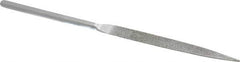 Strauss - 8-1/2" OAL Coarse Half Round Needle Diamond File - 1/2" Wide x 5/32" Thick, 4-3/8 LOC, 181 Grit - Best Tool & Supply