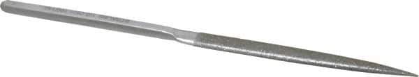 Strauss - 8-1/2" OAL Medium Half Round Needle Diamond File - 1/2" Wide x 5/32" Thick, 4-3/8 LOC, 126 Grit - Best Tool & Supply