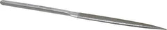 Strauss - 8-1/2" OAL Medium Half Round Needle Diamond File - 1/2" Wide x 5/32" Thick, 4-3/8 LOC, 126 Grit - Best Tool & Supply