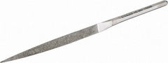 Strauss - 8-1/2" OAL Fine Three Square Needle Diamond File - 3/8" Wide x 3/8" Thick, 4-3/8 LOC, 91 Grit - Best Tool & Supply