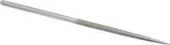 Strauss - 8-1/2" OAL Coarse Round Needle Diamond File - 1/4" Wide x 1/4" Thick, 4-3/8 LOC, 181 Grit - Best Tool & Supply