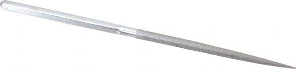 Strauss - 8-1/2" OAL Fine Round Needle Diamond File - 1/4" Wide x 1/4" Thick, 4-3/8 LOC, 91 Grit - Best Tool & Supply