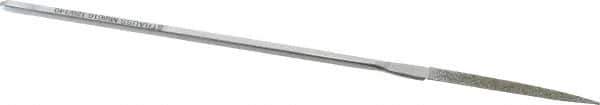 Strauss - 5-1/2" OAL Medium Barrette Needle Diamond File - 5/32" Wide x 1/16" Thick, 1-5/8 LOC, 126 Grit - Best Tool & Supply