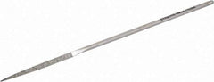 Strauss - 5-1/2" OAL Fine Three Square Needle Diamond File - 1/8" Wide x 1/8" Thick, 1-5/8 LOC, 91 Grit - Best Tool & Supply