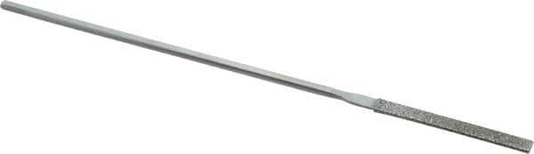 Strauss - 5-1/2" OAL Coarse Equalling Needle Diamond File - 5/32" Wide x 3/32" Thick, 1-5/8 LOC, 181 Grit - Best Tool & Supply