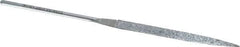 Strauss - 5-1/2" OAL Medium Barrette Needle Diamond File - 13/64" Wide x 1/16" Thick, 2-3/4 LOC, 126 Grit - Best Tool & Supply