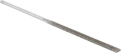 Strauss - 5-1/2" OAL Medium Equalling Needle Diamond File - 15/64" Wide x 1/16" Thick, 2-3/4 LOC, 126 Grit - Best Tool & Supply