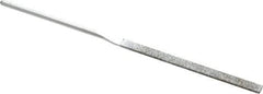 Strauss - 5-1/2" OAL Coarse Taper Needle Diamond File - 1/4" Wide x 1/16" Thick, 2-3/4 LOC, 181 Grit - Best Tool & Supply