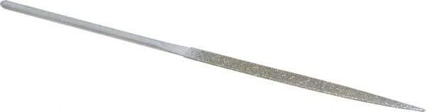 Strauss - 5-1/2" OAL Coarse Half Round Needle Diamond File - 13/64" Wide x 1/16" Thick, 2-3/4 LOC, 181 Grit - Best Tool & Supply