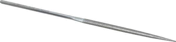 Strauss - 5-1/2" OAL Fine Half Round Needle Diamond File - 13/64" Wide x 1/16" Thick, 2-3/4 LOC, 91 Grit - Best Tool & Supply