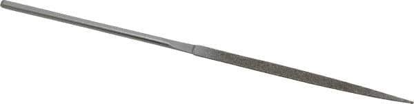 Strauss - 5-1/2" OAL Medium Half Round Needle Diamond File - 13/64" Wide x 1/16" Thick, 2-3/4 LOC, 126 Grit - Best Tool & Supply