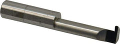 Accupro - 0.07" Groove Width, 3/8" Min Hole Diam, 1-1/4" Max Hole Depth, Full Radius Grooving Tool - 0.11" Projection, 1-1/4" Shank Length, 2-1/2" OAL, 0.035" Radius, Solid Carbide, Bright Finish - Exact Industrial Supply