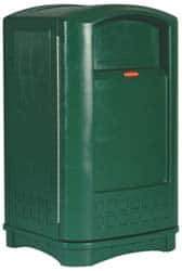 Rubbermaid - 50 Gal Green Rectangle Trash Can - Polyethylene, 42-1/8" High x 24-3/4" Long x 25-1/4" Wide - Best Tool & Supply