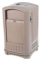 Rubbermaid - 50 Gal Beige Square Trash Can - Polyethylene, 42" High x 25" Long x 25" Wide - Best Tool & Supply