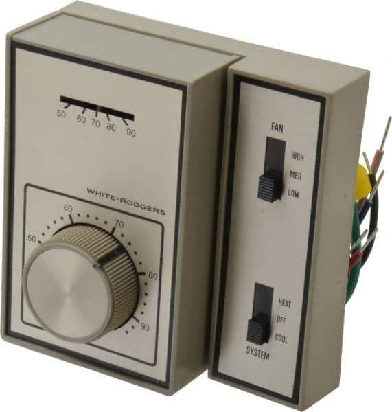 White-Rodgers - 40 to 90°F, 1 Heat, 1 Cool, Light-Duty Fan Coil Thermostat - 120 to 277 Volts, SPDT Switch - Best Tool & Supply