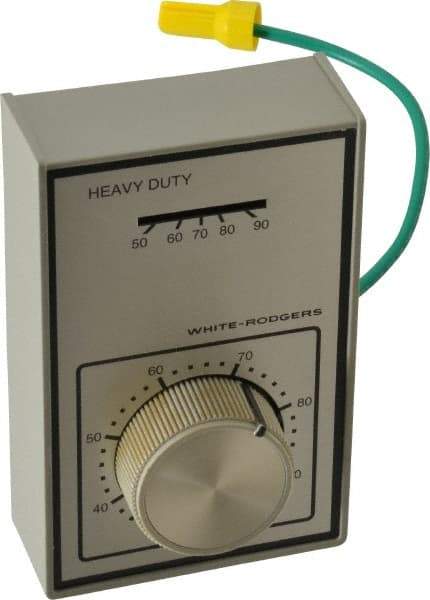 White-Rodgers - 40 to 90°F, 1 Heat, 1 Cool, Heavy-Duty Line Voltage Thermostat - 120 to 277 Volts, SPDT Switch - Best Tool & Supply