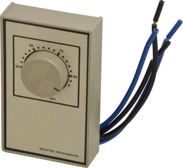 White-Rodgers - 40 to 85°F, Heat Only, Line Voltage Wall Thermostat - 120 to 277 Volts, DPST Switch - Best Tool & Supply