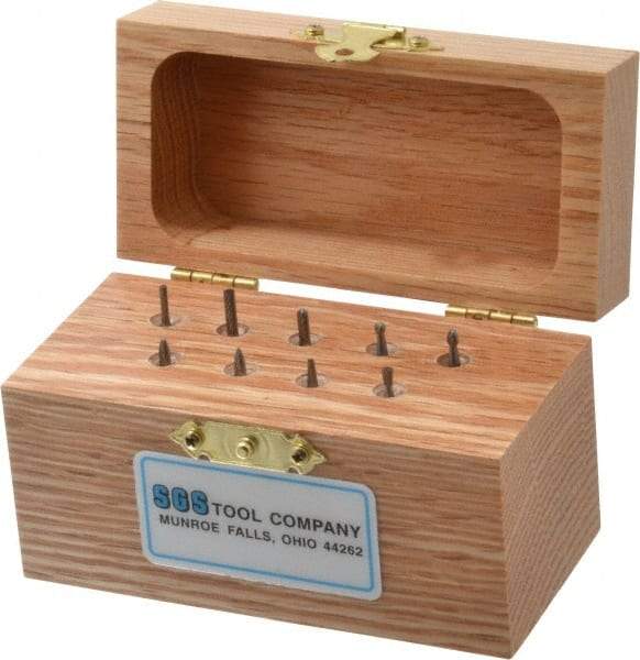 SGS Pro - 9 Piece, 3/32" Shank Burr Set - Tungsten Carbide, Multiple Head Shape - Best Tool & Supply