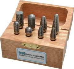 SGS Pro - 8 Piece, 1/4" Shank Burr Set - Tungsten Carbide, Multiple Head Shape - Best Tool & Supply