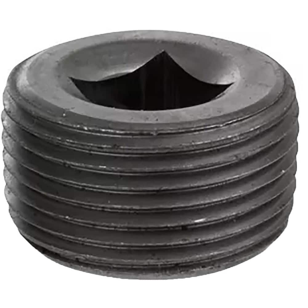 Black Pipe Fittings; Fitting Type: Square Socket Plug; Fitting Size: 3/4″; Material: Malleable Iron; Finish: Black; Thread Standard: NPT; Connection Type: Threaded; Lead Free: No