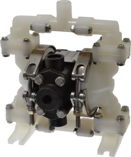 SandPIPER - 1/4" NPT, Nonmetallic, Air Operated Diaphragm Pump - PTFE Diaphragm, Kynar Housing - Best Tool & Supply