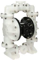 SandPIPER - 1-1/2" NPT, Nonmetallic, Air Operated Diaphragm Pump - Santoprene Diaphragm, Polypropylene Housing - Best Tool & Supply