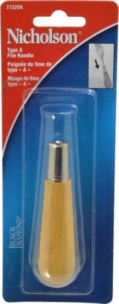 Nicholson - 3-3/4" Long x 1-5/16" Diam File Handle - For Use with 4 & 6" Files - Best Tool & Supply