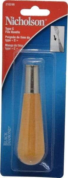 Nicholson - 4-1/2" Long x 1-3/16" Diam File Handle - For Use with 6, 8 & 10" Files - Best Tool & Supply