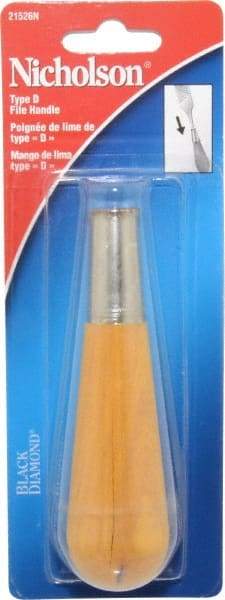 Nicholson - 4-7/8" Long x 1-5/16" Diam File Handle - For Use with 10 & 12" Files - Best Tool & Supply