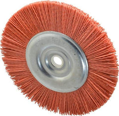 Dico - 6" OD, 5/8" Arbor Hole, Crimped Nylon Wheel Brush - 3/8" Face Width - Best Tool & Supply