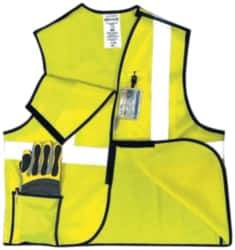 OccuNomix - Size 3XL High Visibility Orange Solid Breakaway Vest - 52 to 54" Chest, ANSI 107-2015, Hook & Loop Closure, 3 Pockets, Polyester - Best Tool & Supply