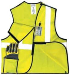 OccuNomix - Size L High Visibility Orange Solid Breakaway Vest - 40 to 42" Chest, ANSI 107-2015, Hook & Loop Closure, 3 Pockets, Polyester - Best Tool & Supply