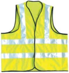 OccuNomix - Size 3XL High Visibility Yellow Solid General Purpose Vest - 52 to 54" Chest, ANSI 107-2015, Hook & Loop Closure, Polyester - Best Tool & Supply