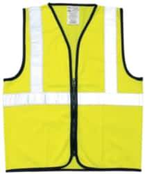 OccuNomix - Size 3XL High Visibility Yellow Solid General Purpose Vest - 52 to 54" Chest, ANSI 107-2015, Zipper Closure, Polyester - Best Tool & Supply