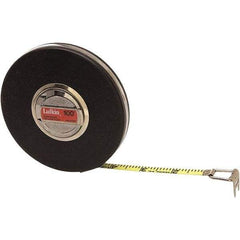 Lufkin - 100' x 3/8" Yellow Steel Blade Tape Measure - 1/10" Graduation, Black Steel Case - Best Tool & Supply