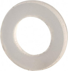 Made in USA - #4 Screw, Grade 6/6 Nylon Standard Flat Washer - 0.12" ID x 0.22" OD, 0.031" Thick, Plain Finish - Best Tool & Supply