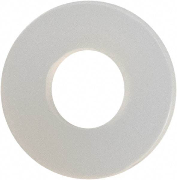 Made in USA - #4 Screw, Grade 6/6 Nylon Standard Flat Washer - 0.12" ID x 0.28" OD, 0.031" Thick, Plain Finish - Best Tool & Supply