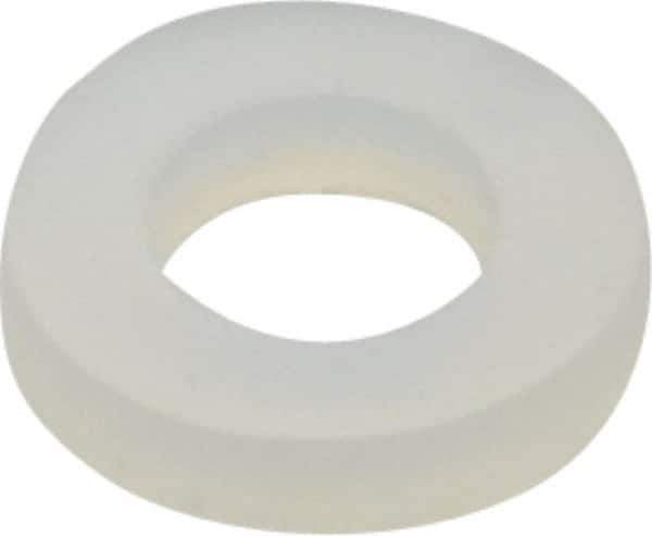 Made in USA - #6 Screw, Grade 6/6 Nylon Standard Flat Washer - 0.162" ID x 0.312" OD, 0.062" Thick, Plain Finish - Best Tool & Supply