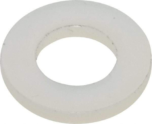 Made in USA - #12 Screw, Grade 6/6 Nylon Standard Flat Washer - 0.252" ID x 0.472" OD, 0.062" Thick, Plain Finish - Best Tool & Supply