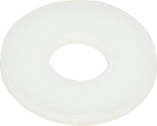 Made in USA - 1/4" Screw, Grade 6/6 Nylon Standard Flat Washer - 0.26" ID x 0.687" OD, 0.062" Thick, Plain Finish - Best Tool & Supply