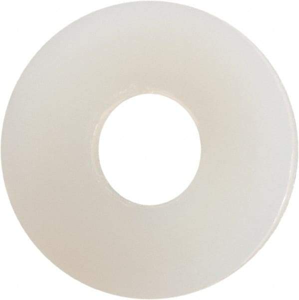 Made in USA - #5 Screw, Grade 6/6 Nylon Standard Flat Washer - 0.141" ID x 0.406" OD, 0.04" Thick, Plain Finish - Best Tool & Supply