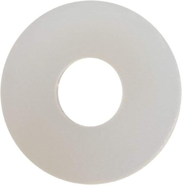 Made in USA - #6 Screw, Grade 6/6 Nylon Standard Flat Washer - 0.156" ID x 0.438" OD, 0.04" Thick, Plain Finish - Best Tool & Supply