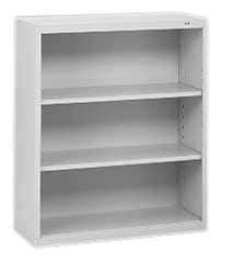 Tennsco - 3 Shelf, 40" High x 34-1/2" Wide Bookcase - 13-1/2" Deep, Steel, Putty - Best Tool & Supply