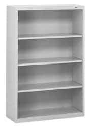 Tennsco - 4 Shelf, 52" High x 34-1/2" Wide Bookcase - 13-1/2" Deep, Steel, Putty - Best Tool & Supply